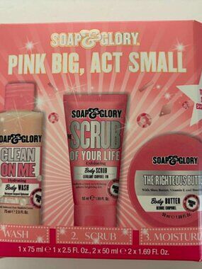 NIB- Soap and Glory Pink Big Act Small Gift Set